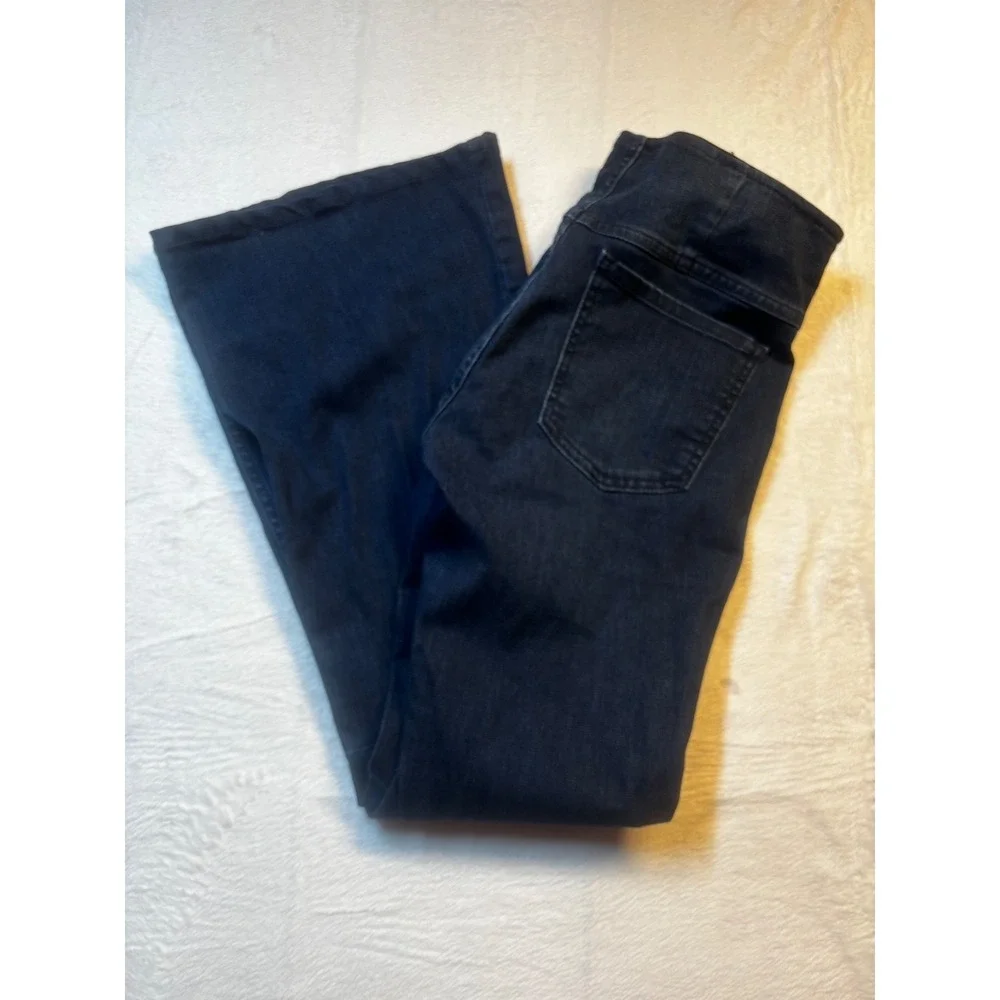 Free People Jeans Women's 28R Blue Flare Pull On Y2K Dark Wash‎
